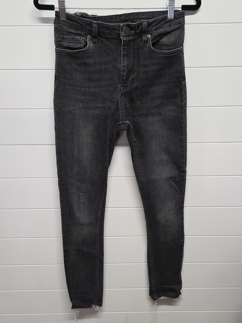 Ksubi High Waist Skinny Jeans Size 27 Raw Hem Black